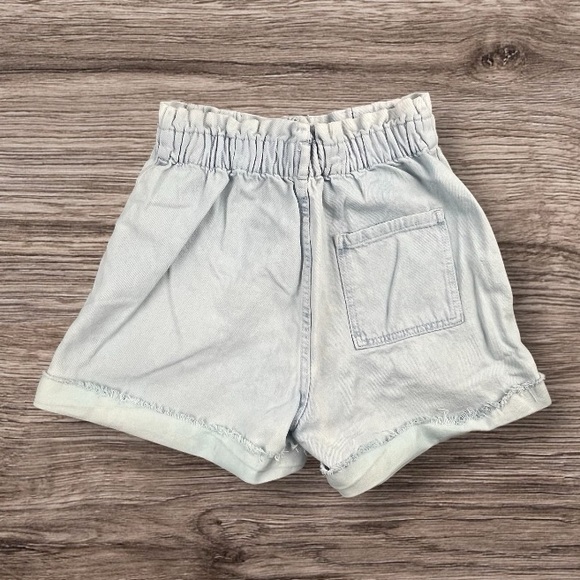 Zara PAPERBAG Waist Jean Shorts Sz: 04 - Picture 2 of 9
